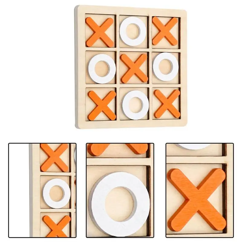  Tic-Tac-Toe XO Wooden Board Games Desk Toys,Classical Table  Game Decoration for Families Party Favor, Random Color : Toys & Games