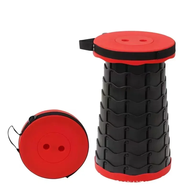 [Source Factory]Portable Round PP Plastic Folding Chair Accordion Chair Retractable Beach For Camping Travel Fishing Hiking Chai