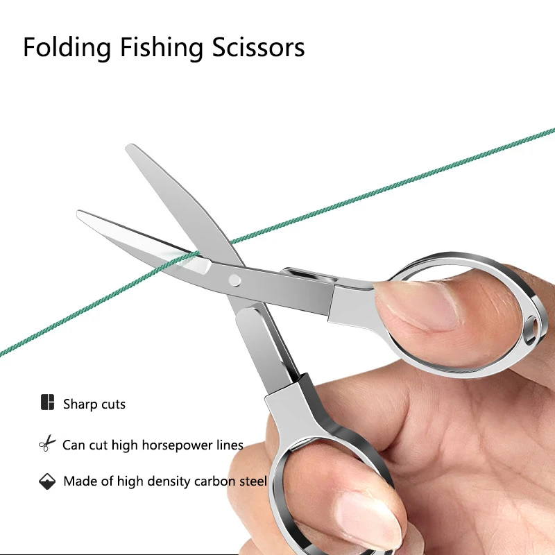 Portable Folding Carbon Steel Fishing Scissors Multifunctional Needlework Cutting Tools Mini Tackle Supplies
