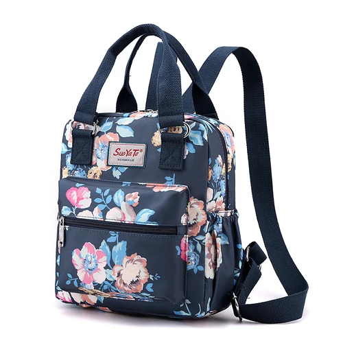 패션 꽃 패턴 여성 작은 배낭, 고품질 방수 패브릭 쇼핑 배낭, 예쁜 스타일 소녀 데이팩, SAC 2