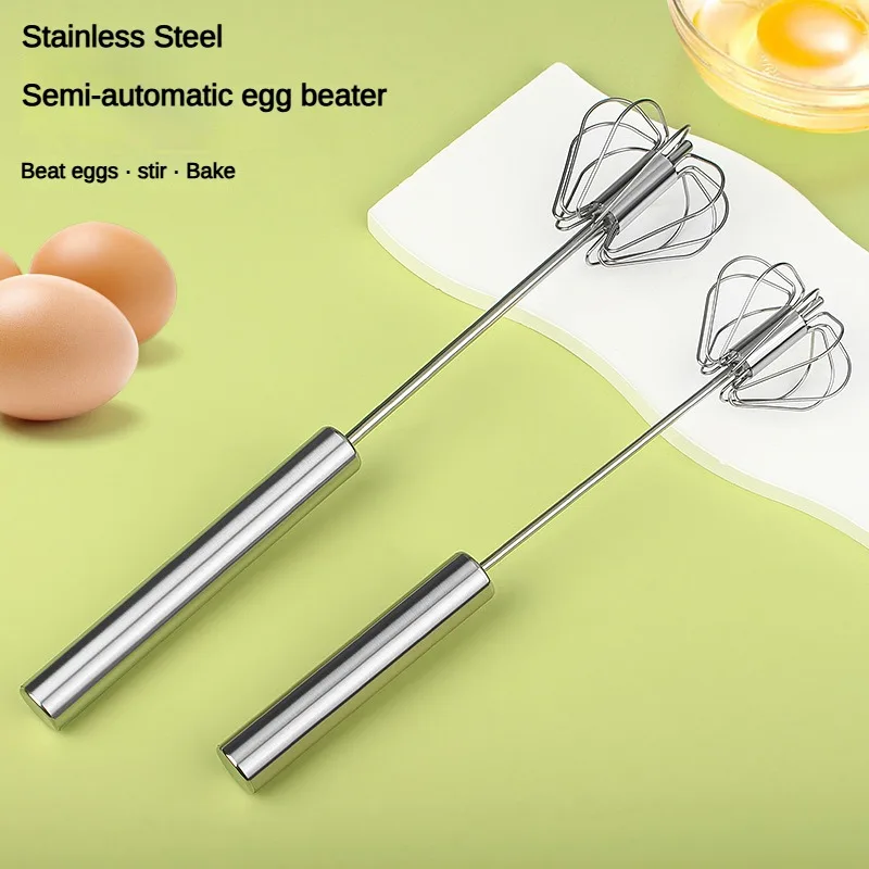 Stainless steel manual eggbeater Press cream blender semi-automatic rotary eggbeater kitchen baking tools egg beater rotary whisk