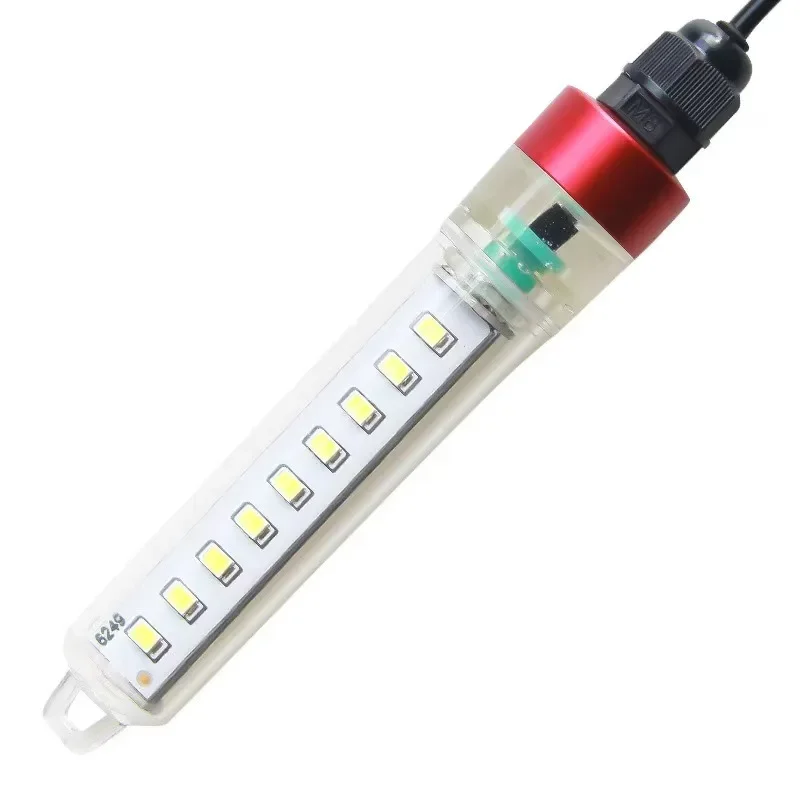 Fishing Lamp Underwater Lure Fish Lamp Gathering Fish Light Usb/Clip 2 Power Supply Modes 5-Meter Long 30g Ball Weight 4 Colors
