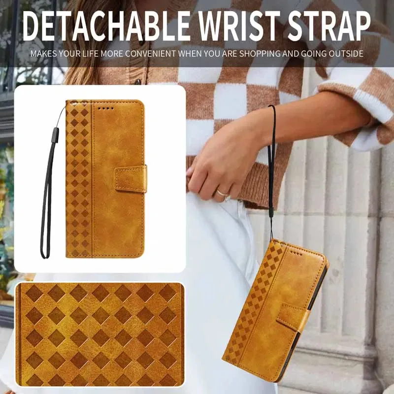 Genuine Leather Flip Wallet Phone Case with Card Slot