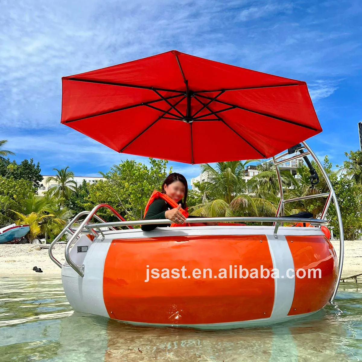 Entertainment commercial party Rotational molding plastic material LLDPE Barbecue size BBQ Donut Boat For Sale