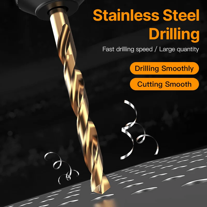 M43 Cobalt Drill Bit Set HSS Twist Drill 0.5mm to 13mm Tool For Metal Stainless Steel Drilling 5/10pcs drill bit set