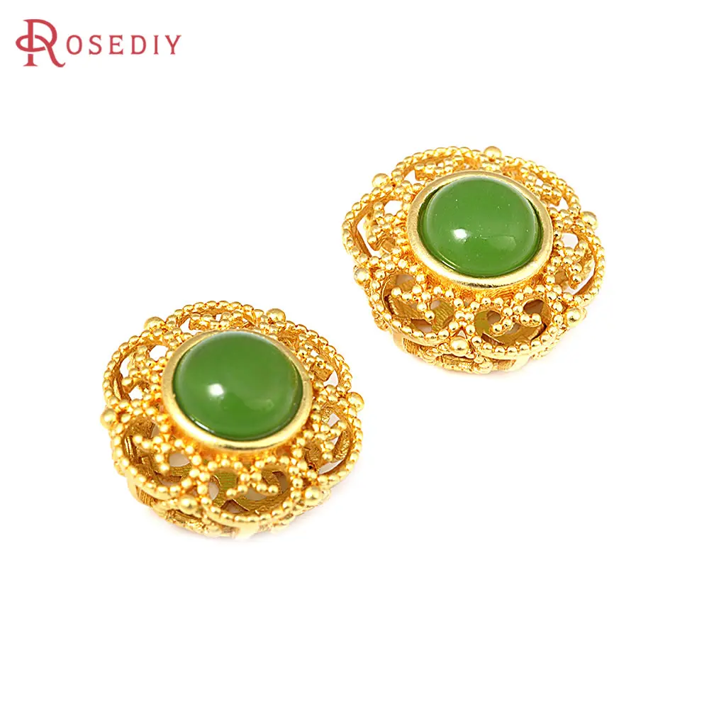 5PCS 매트 골드 컬러 황동 꽃 빈티지 스타일 네팔 비즈 팔찌 스페이서 비즈 쥬얼리 만들기 용품 Diy 액세서리