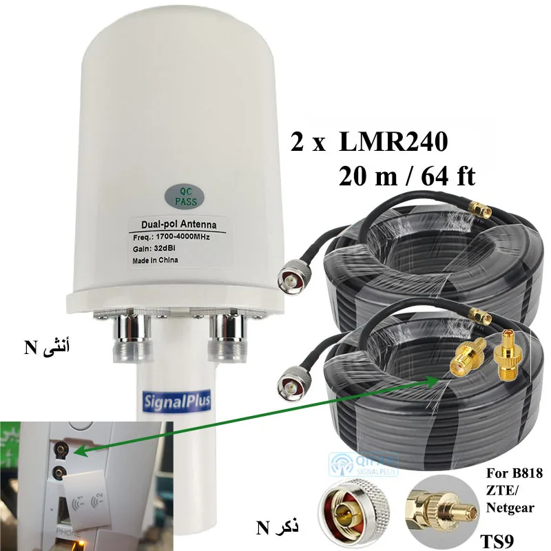 هوائي 5G ثنائي القطب 32dBi