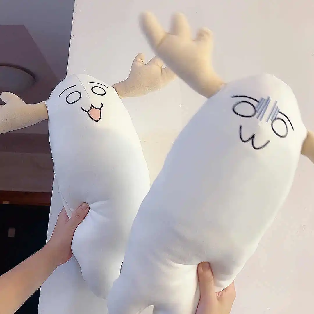 Anime My Deer Friend Nokotan Plushie Shikanoko Nokonoko Koshitantan Cosplay Throw Pillow White Cartoon Plush Prop Cute Xmas Gift