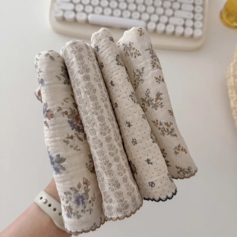 4pcs Cotton Gauze Baby Face Towel Muslin Squares Newborn Baby Hand Towel Set Soft Wash Handkerchief Babies Accessories 1