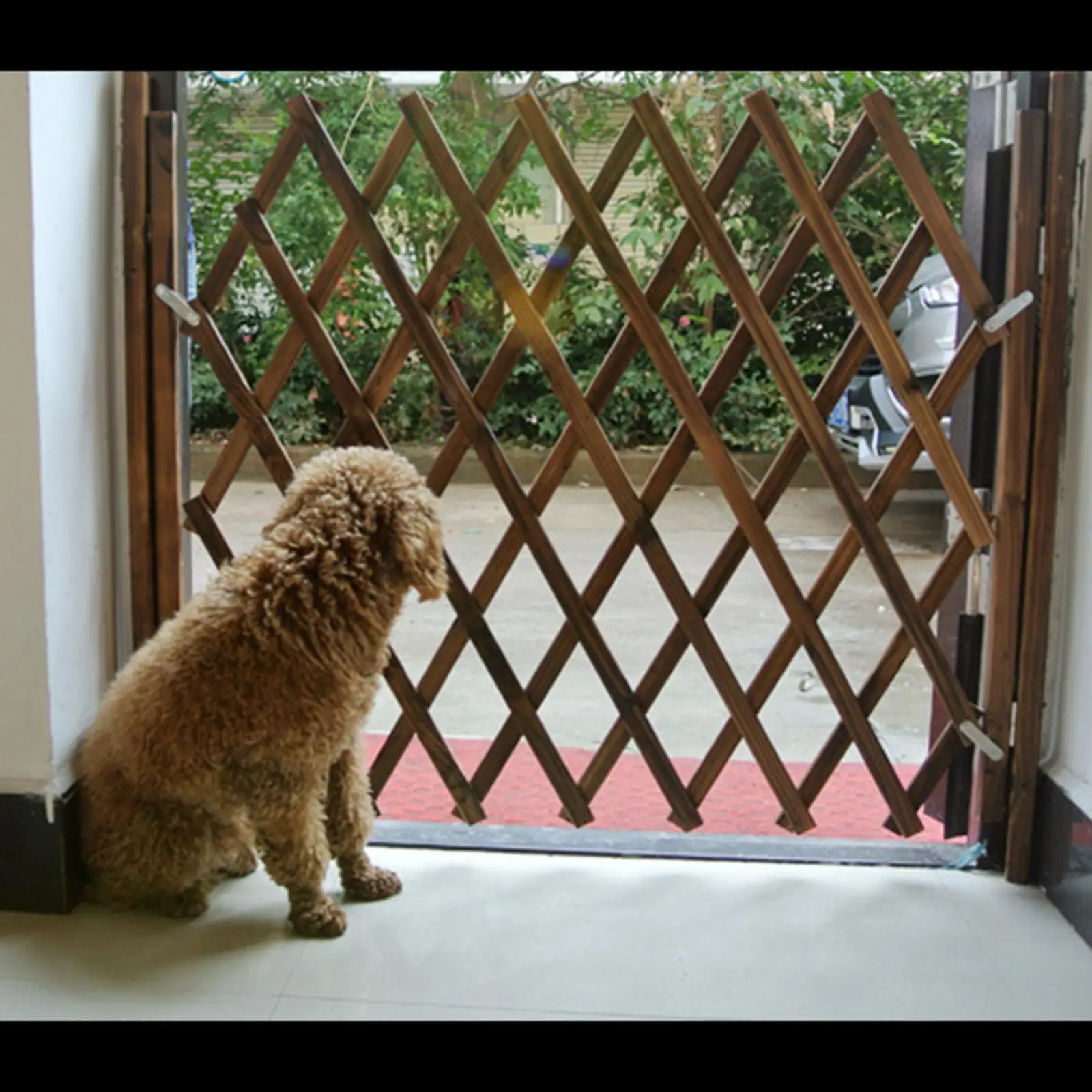 Barrera extensible para puerta de perro, pantalla de protección de  seguridad plegable, acordeón - AliExpress