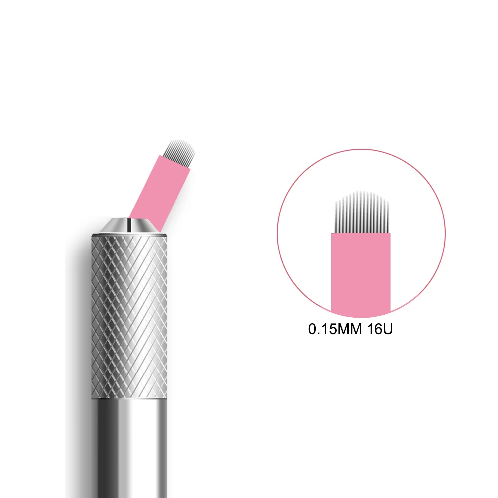Nano 0.15mm U Shape 16U Microblading Needles For Permanent Makeup Supplies Manual Eyebrow Blades With EXP Date Lot No.Microblade