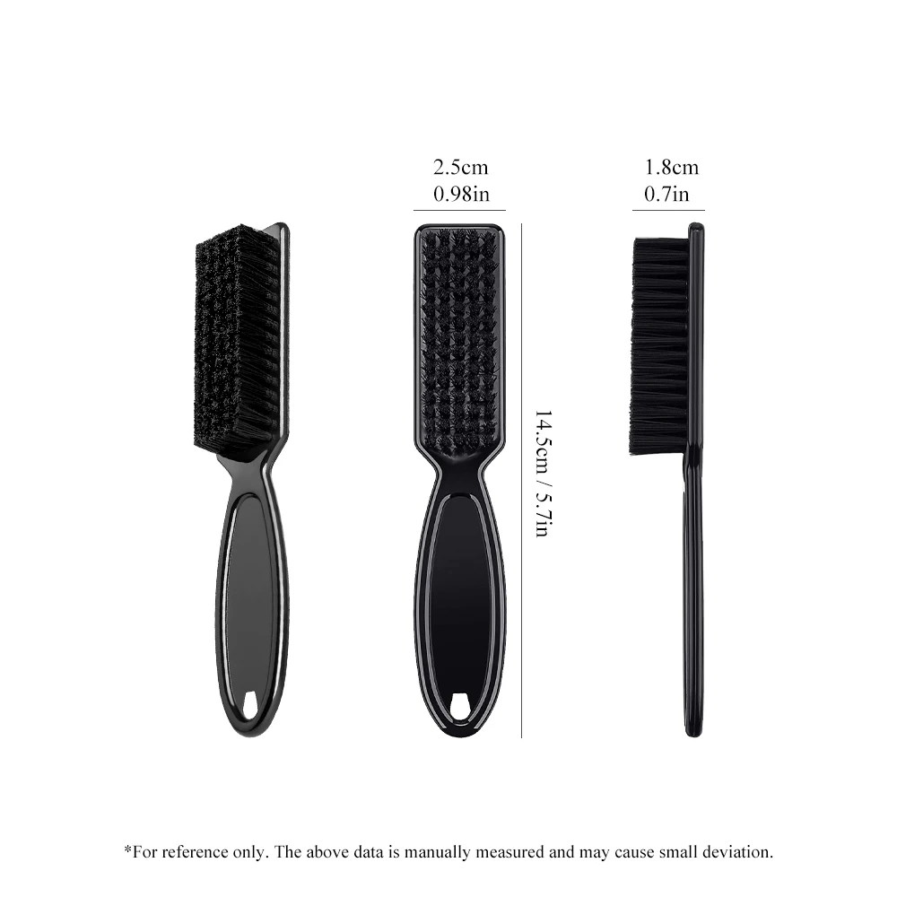 2Pcs Barber Neck Duster Brush Sets Plastic Handle Hairdressing Soft Hair Cleaning Brush Head Shape Carving Cleaning Brush 4