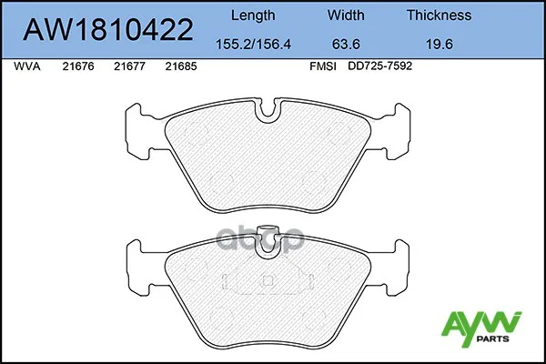 Колодки Тормозные Передние Aw1810422 Bmw 5(E39) 2.0-3.5 95-96 AYWIparts арт. AW1810422 | - Цена: 1 070,00 руб.