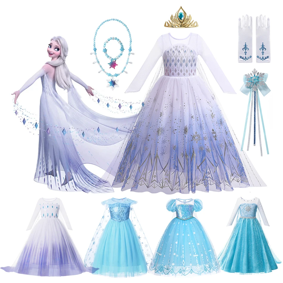 Frozen 2 Elsa White Dress Costume | Disney Frozen Queen Elsa Dress ...