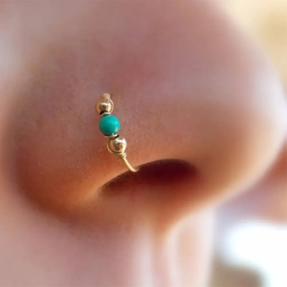 Nose Rings Retro Round Beads 3Pcs/Set 6mm/8mm/10mm Nostril Hoop Body Piercing Jewelry nose rings piercing jewelry body piercing earrings ear piercing jewelry hoop earrings body piercing jewelry body jewelry