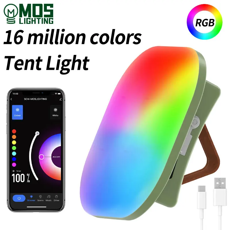 รูปสินค้า ไฟอัจฉริยะชาร์จได้แคมป์ปิ้ง 13500mAh ซิงค์เพลงแสง RGB
