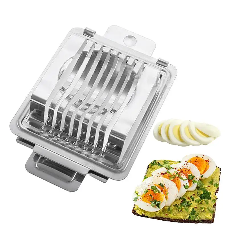 

Food-Grade Metal Egg Cutter Hard Boiled Egg Slicer Manual Egg Cutting Tool Egg Chopper Dicer for Fruits Bananas Strawberries