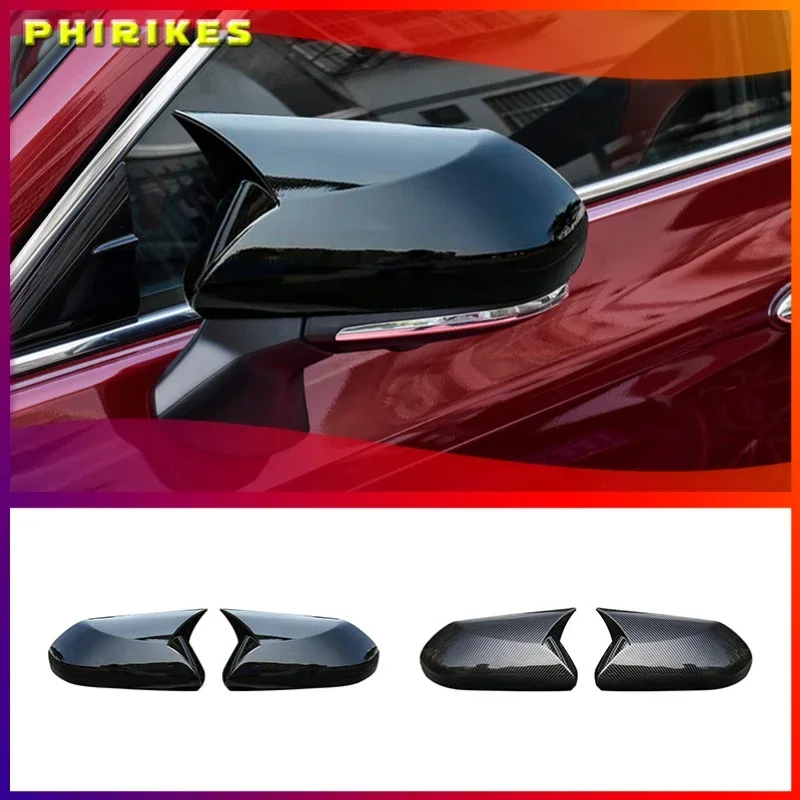 

Horn Glossy Black Car Side View Rearview Mirror Cover Caps Trim Sticker For Toyota Camry 2018+ For Avalon 2019 C-HR 2016-2018+