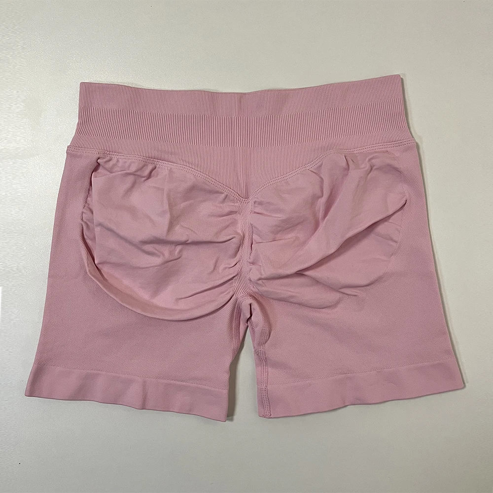 Impact Shorts Low Ribbed Waist Band Yoga Shorts Seamless Scrunch Bum Workout Gym Shorts Booty High Stretch  Sport Running Shorts 4