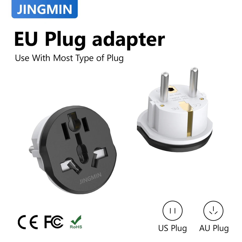 Adattatore Da Viaggio Universale Legrand | Da Spina Europea A USA | 16A 1380W | Protezione Bambini | Bianco