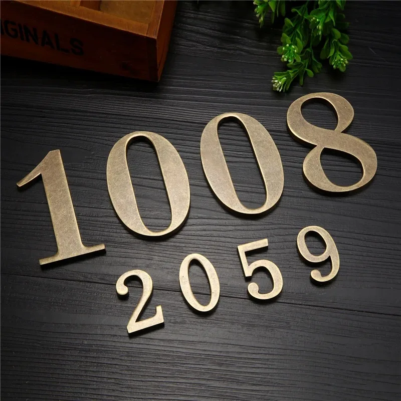Metal Bronze Digitals Stereo Door House Number 10CM * 6CM Size Letter House Number Room Digital Sign Door Plate house number signs,door signs,house numbers,number plate
