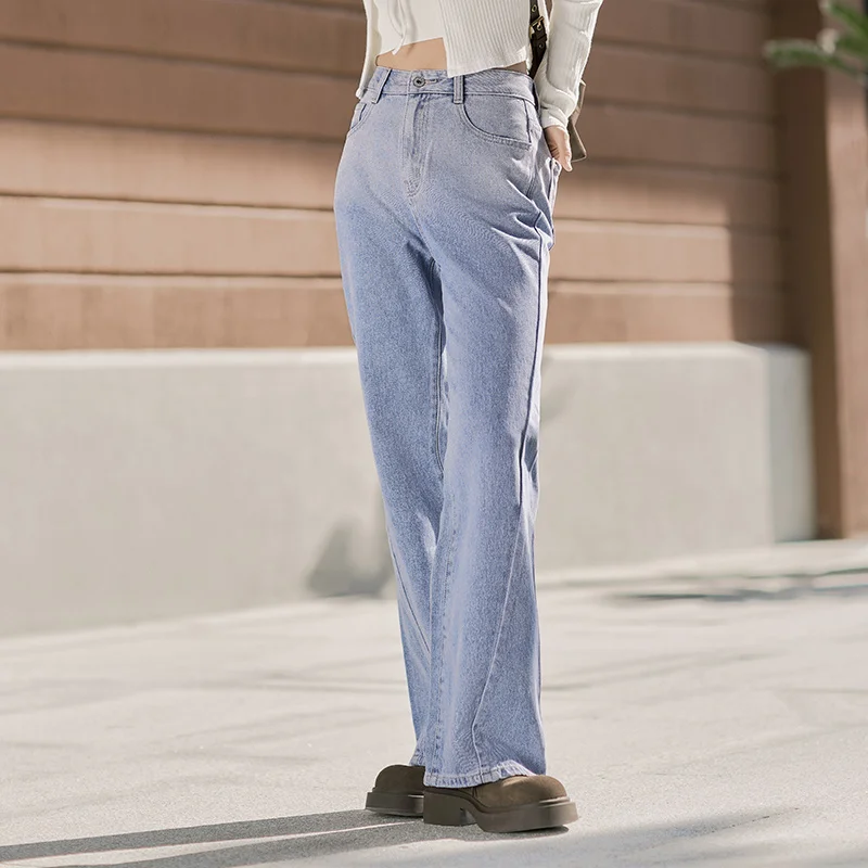 Semir 여성용 5 부 스타 청바지, 용수철 슬림 와이드 팬츠, 아메리칸 레트로 팬츠, 2024 신상