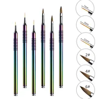 Nail Art Line Painting Drawing Brush Metal Handle UV Gel Extension Builder Polish Carving Pen Manicure Accessories Tool 1