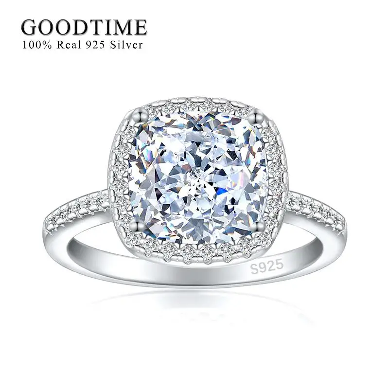 

Женское кольцо из серебра 100% пробы, с бриллиантами 925 карата