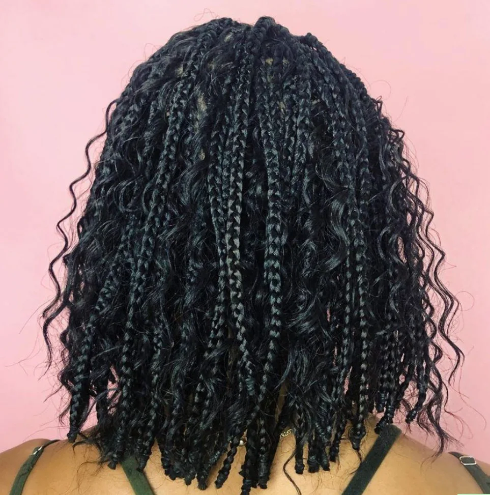 Synthetic Hair Braided Wigs Women Short Crochet Hair Braids Black Wig Braid African Braiding Bob Wig Female synthetic hair wigs