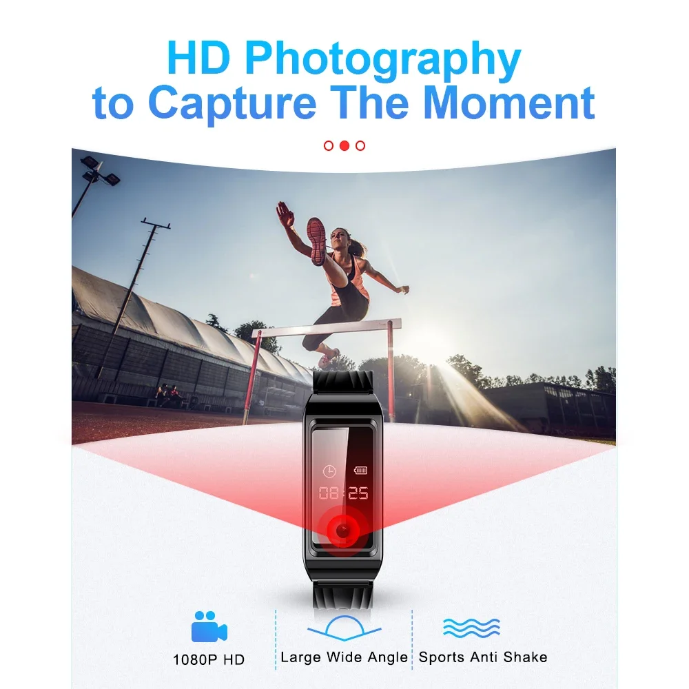 Mini kamerové hodinky vedľa balenia