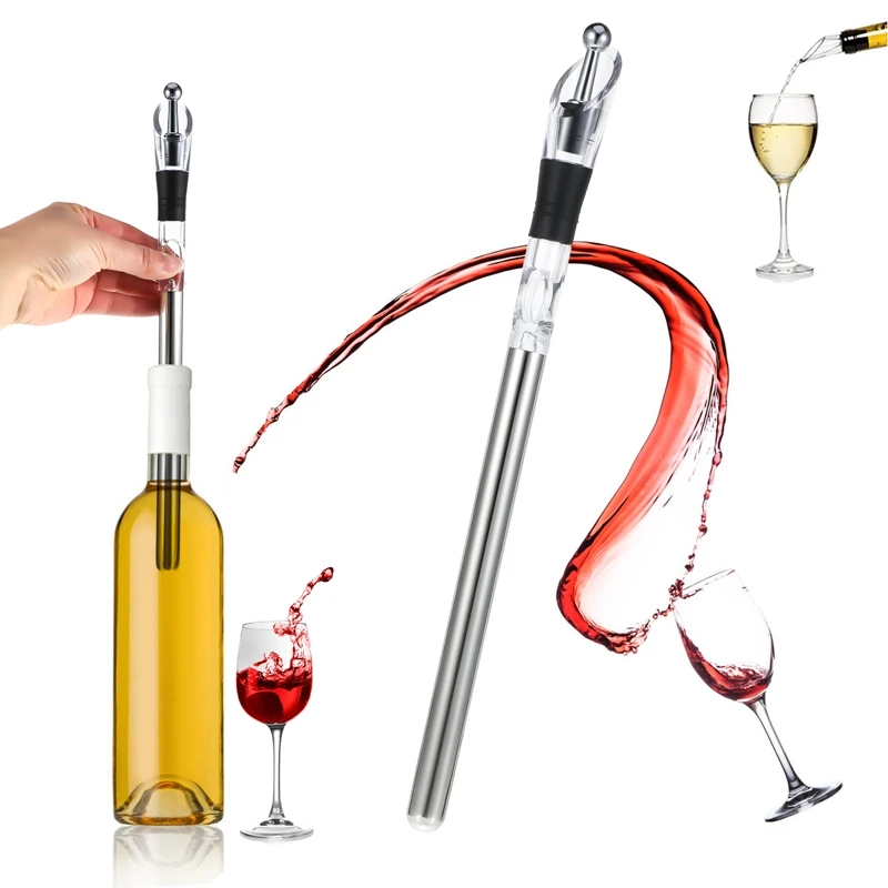 Tige de refroidissement du vin en acier inoxydable, anti-fuite, refroidisseur de vin, bière, boisson glacée, tige de refroidissement portable, outils de bar