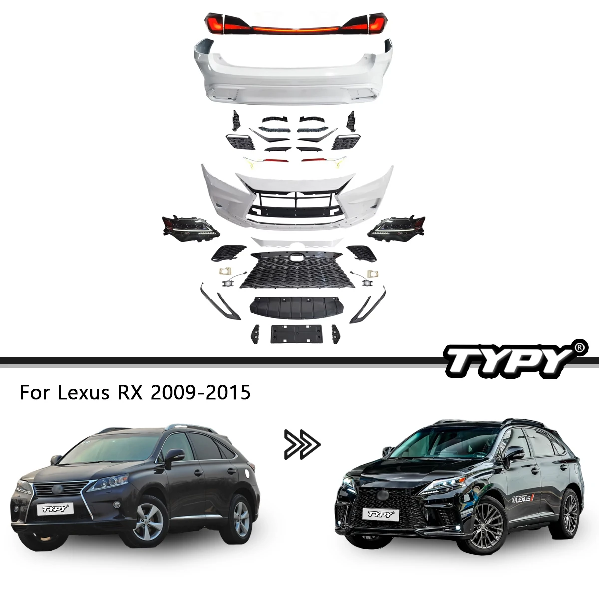 レクサス用フロントバンパーボディキット,レクサスRX 350, RX270 2009