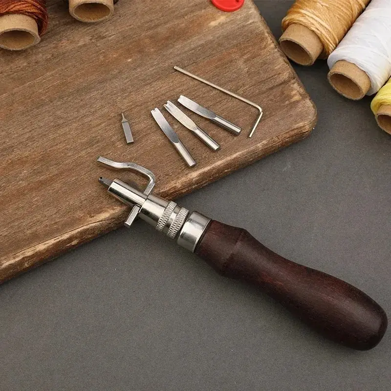 LMDZ Leather Craft Working Tools Repair Set with Waxed Thread Groover Awl for Beginners Professionals
