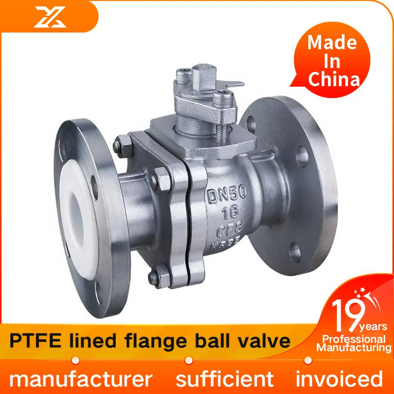 

304 stainless steel lined PTFE flange ball valve, acid and alkali resistant, corrosion-resistant manual Q41F46 lined fluorine