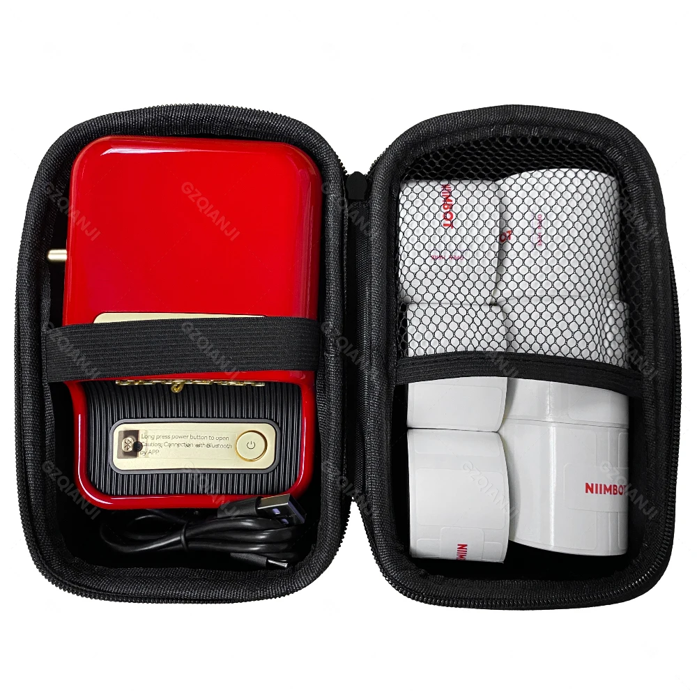 Durable Black Niimbot B1 B21 B21PRO D110 D11 D101 Label Printer Maker Protection Bag Case Label Sticker Carry Zipper Storage Bag