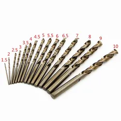 15 - Piece Premium Cobalt High - Speed Steel Twist Drill Set, Roasted Yellow Finish (15pc twist drill)