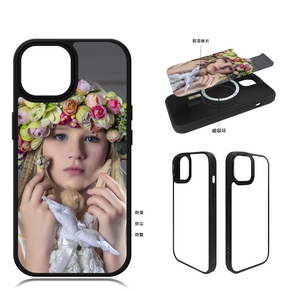 50 шт./партия, сублимационный Магнитный чехол для iphone 15 14 13 12