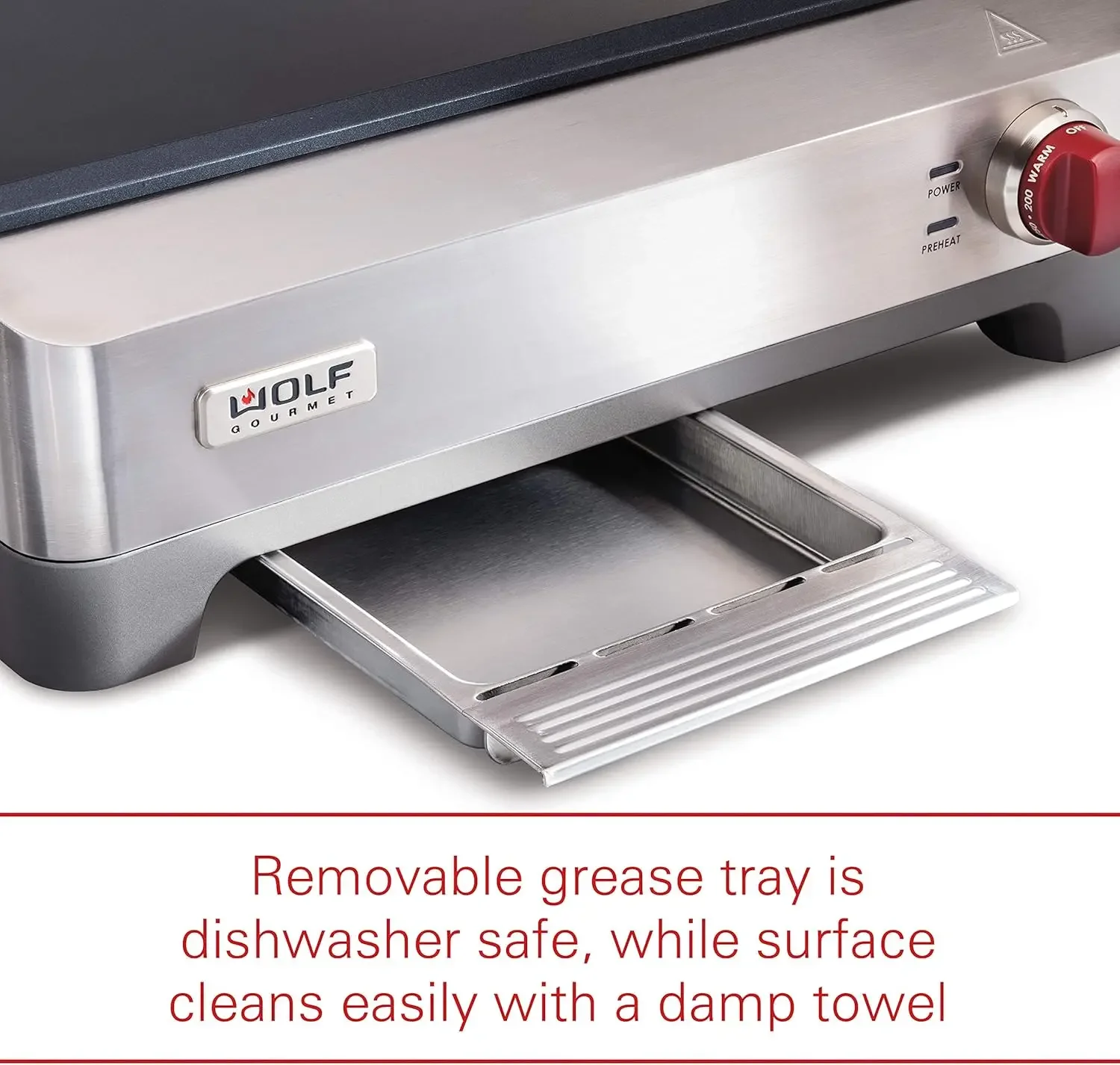 Gourmet Precision Electric Griddle, Indoor Grill, 200 sq. in, Nonstick Coating, Advanced Temperature Control, Stainless Steel, R 5