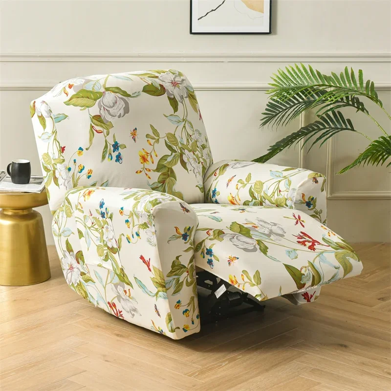 Floral Recliner Sofa Cover Chair Cover Elastic Massage Sofa