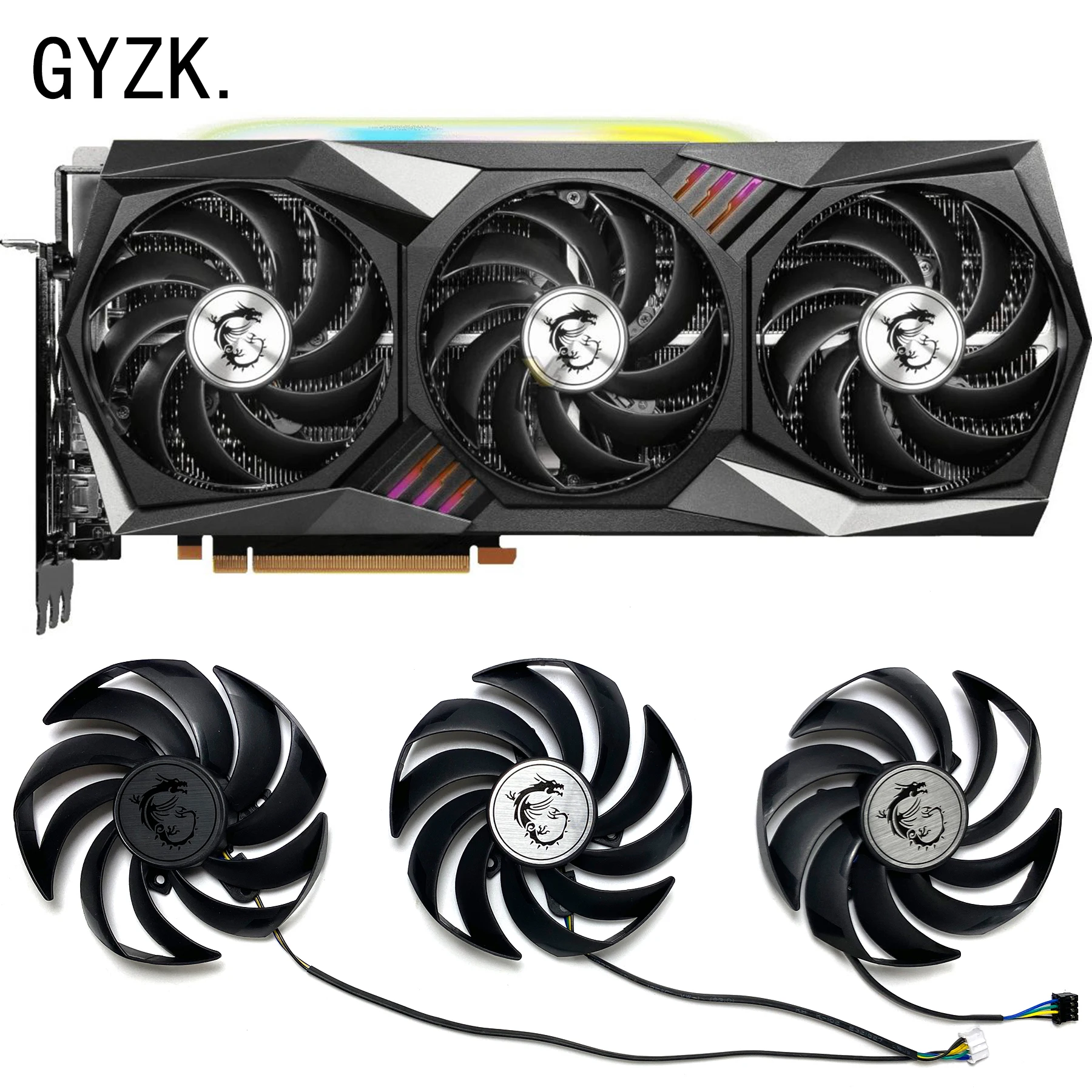 Nuovo Per Msi Radeon Rx6750Xt 6800 6800Xt 6900Xt 6950Xt 16Gb Gaming Trio Ventola Di Ricambio Per Scheda Grafica Pld02910S12Hh