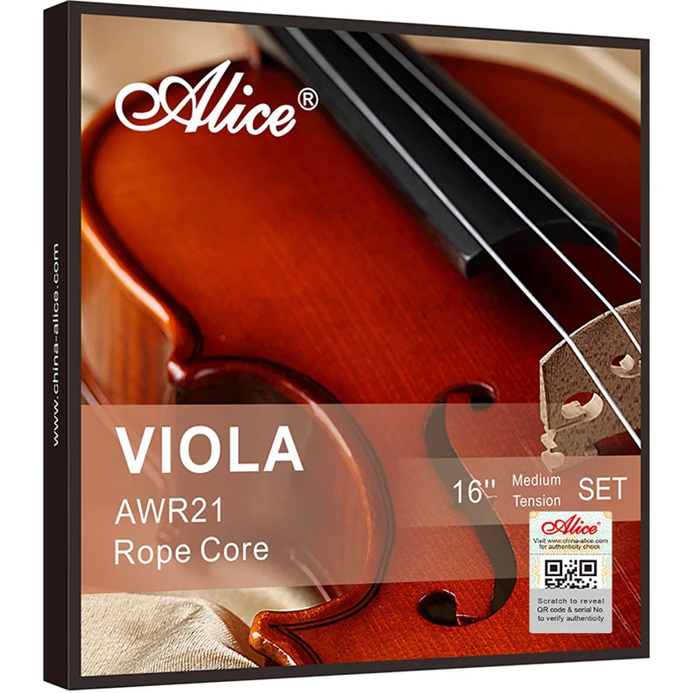 Alice AWR21 Steel Rope Core Ni-Cr Winding Medium Tension 1A 2D 3G 4C 16" Viola Luxury High end Strings