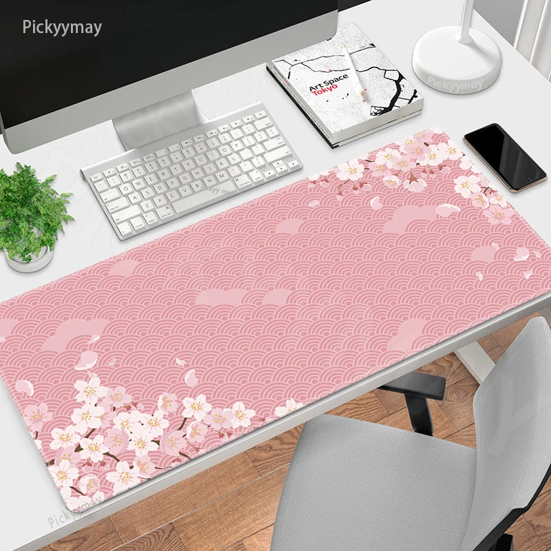 Large Sakura Gaming Mouse Pad Cherry Blossom Office Desk Mat_voghion.com