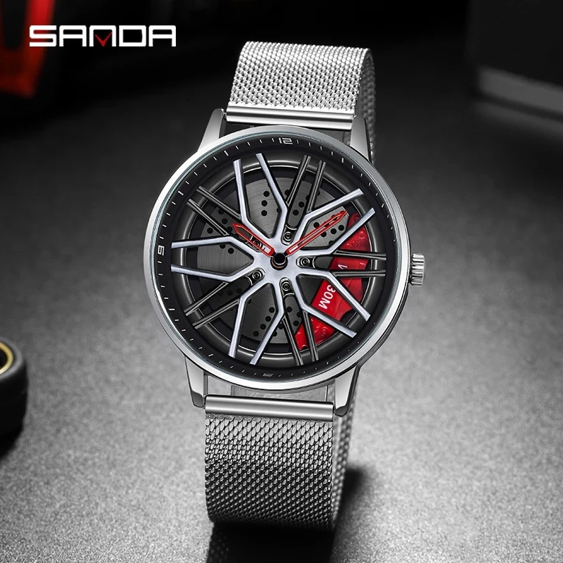 2023 Fashion Mens Sports Watches Men Luxury Business Stainless Steel Mesh Belt Quartz Luminous Clock Man Casual Leather Watch110