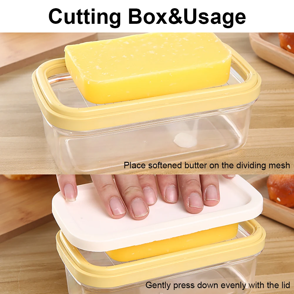 Rectangular butter dish with cutter temperature resistant cuttable design butter container kitchen utensils pasty baking tools butter slicer butter spreader