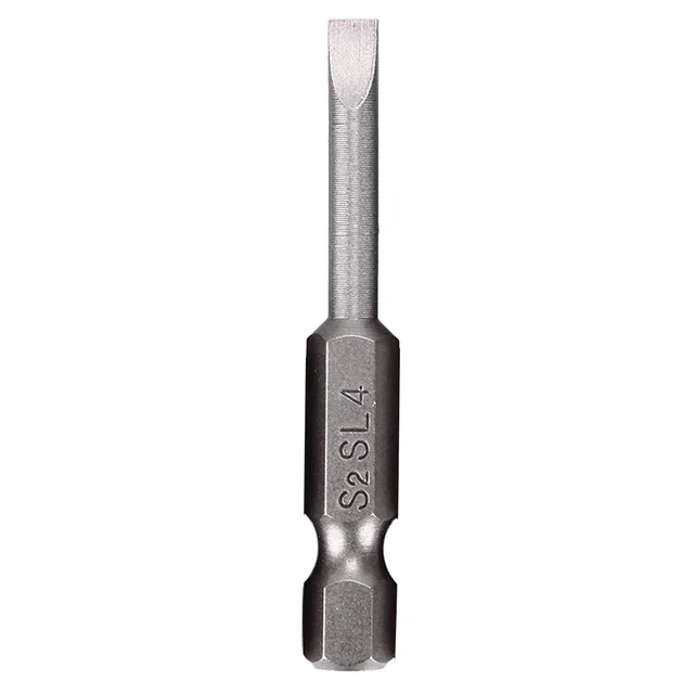 1X 50mm Magnetic Screwdrivers Bits Flat Head Slotted Tip Electric Power Repair Hand Tool SL 2 2.5 3 4 5 6 Alloy Steel 2mm-6mm 4