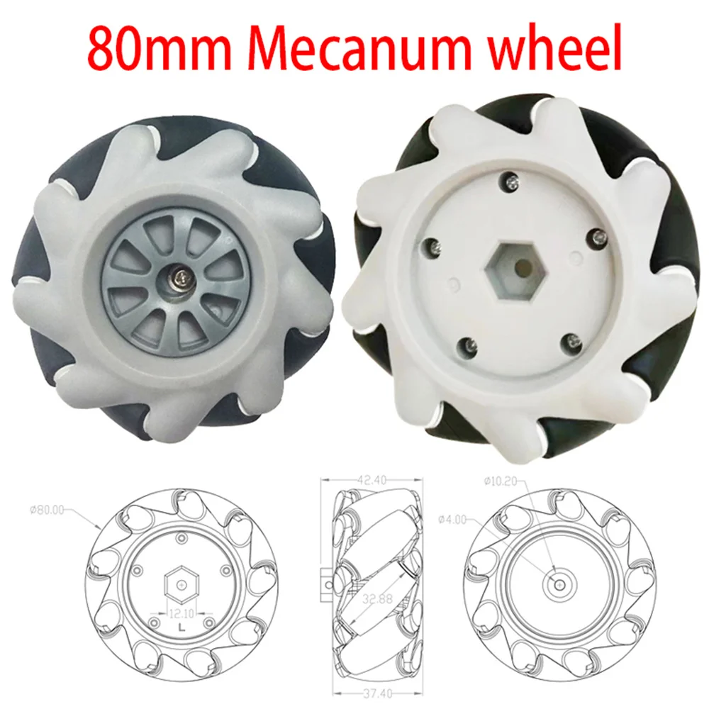 4pcs Mecanum Wheels 65/80/100mm Omni Smart Robot Car Chassis Competition OmniDirectional Mecanum Wheels Kit TT Motor Coupling image 3