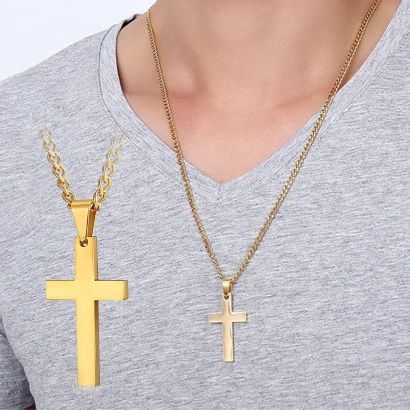 Fashion Stainless Steel Cross Pendant Necklace For Women
