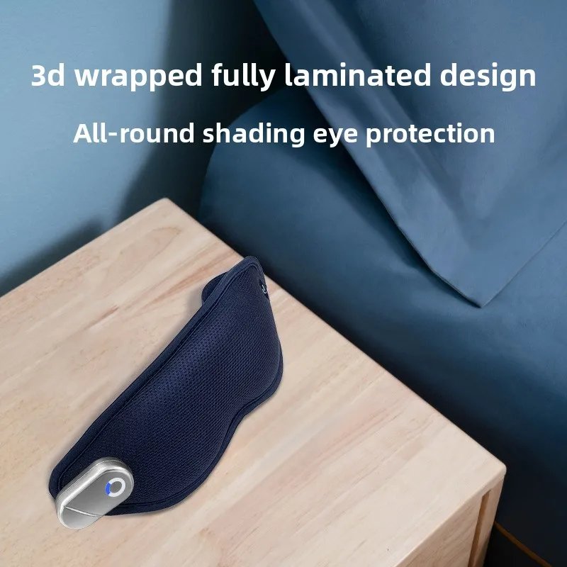 Smart Adjustable 3D Eye Mask Charging Vibration Sleep Blindfold Block Out Breathable Soft Sleep Ice Silk Eyemask for Man Women