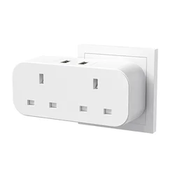UK Plug USB Socket Adapter, Double Wall Charger, 3250W 13A Power Strip for Home, Office, and Kitchen