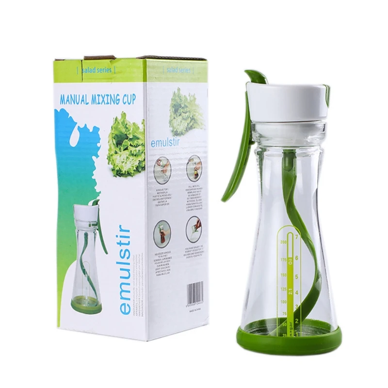 

Manual Mixing Cup Salad Dressing Stirring Blending Mixer Bottle Seasoning Sauce Dipping Juice Container Shaker Blender